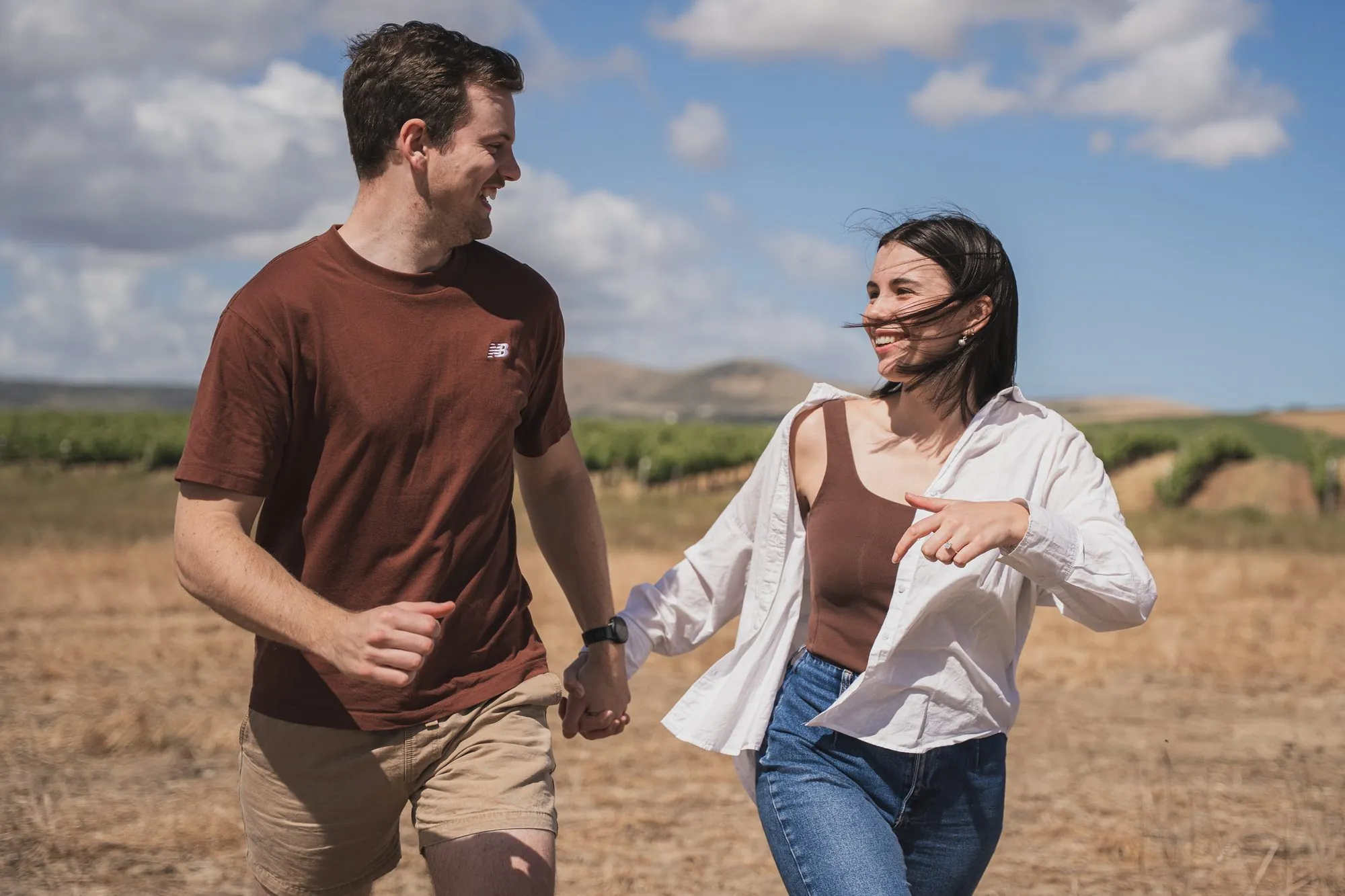 Engagement portrait in soft evening light