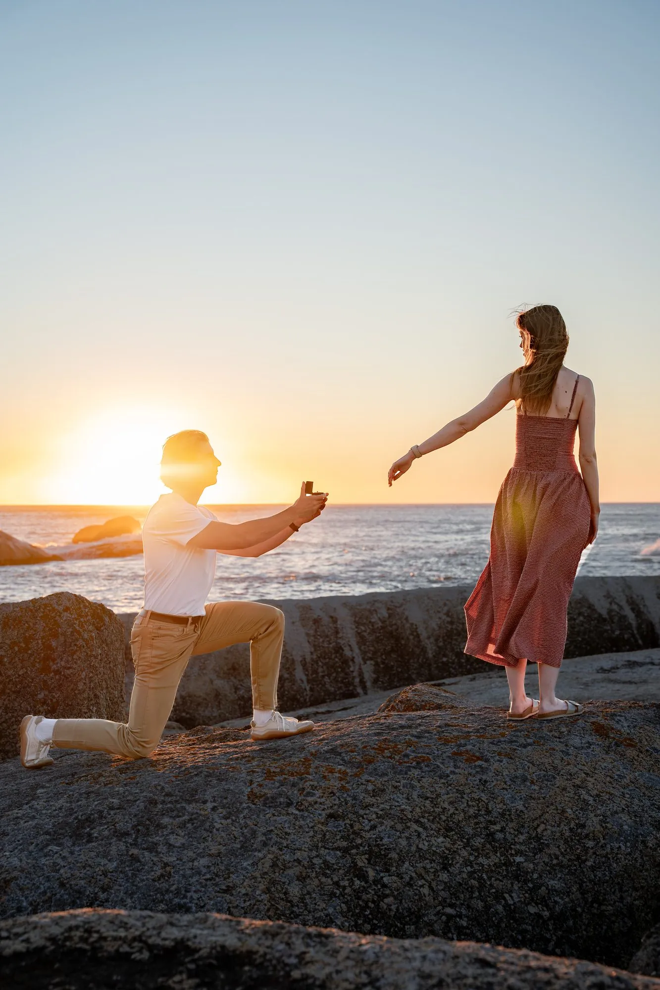 Engagement portrait in soft evening light