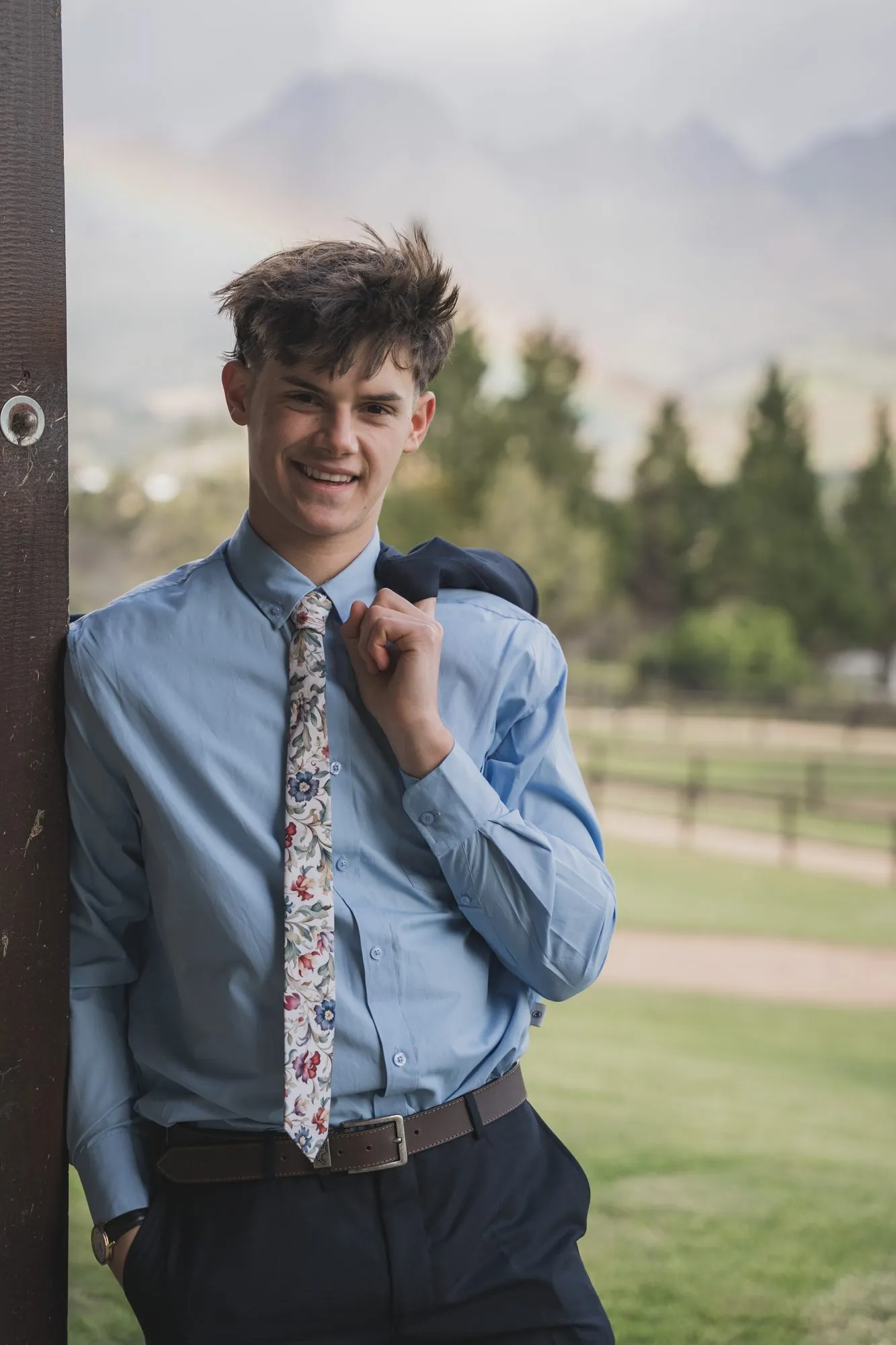 Matric dance portrait in the golden hour